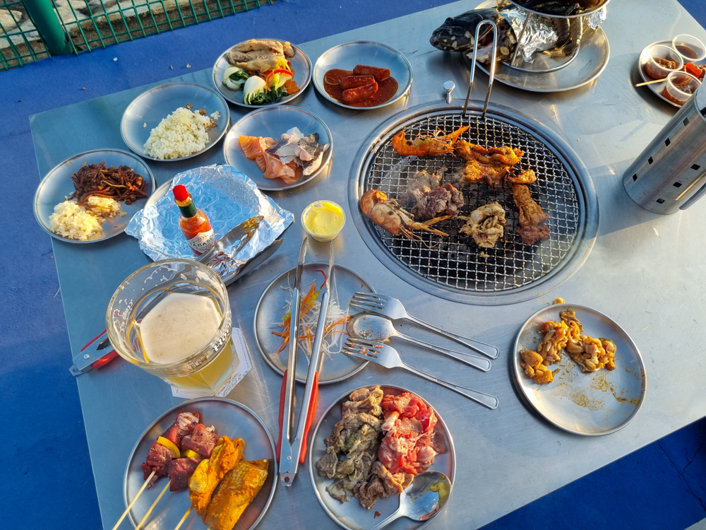 Medley of dishes to bbq