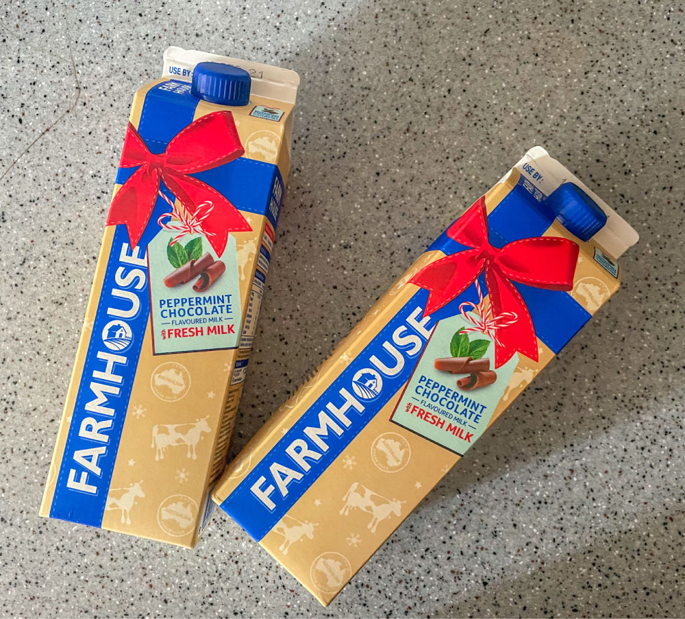 a photo of famhouse peppermint chocolate flavoured milk
