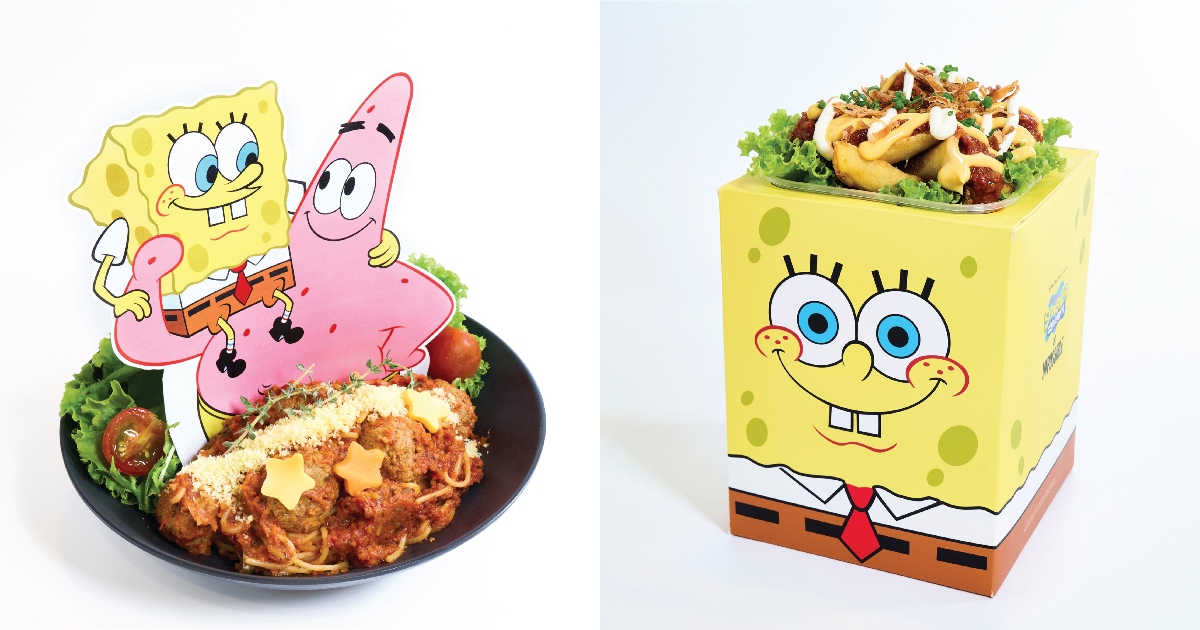 Collage Of Spongebob Cafe's Menu Items (1)