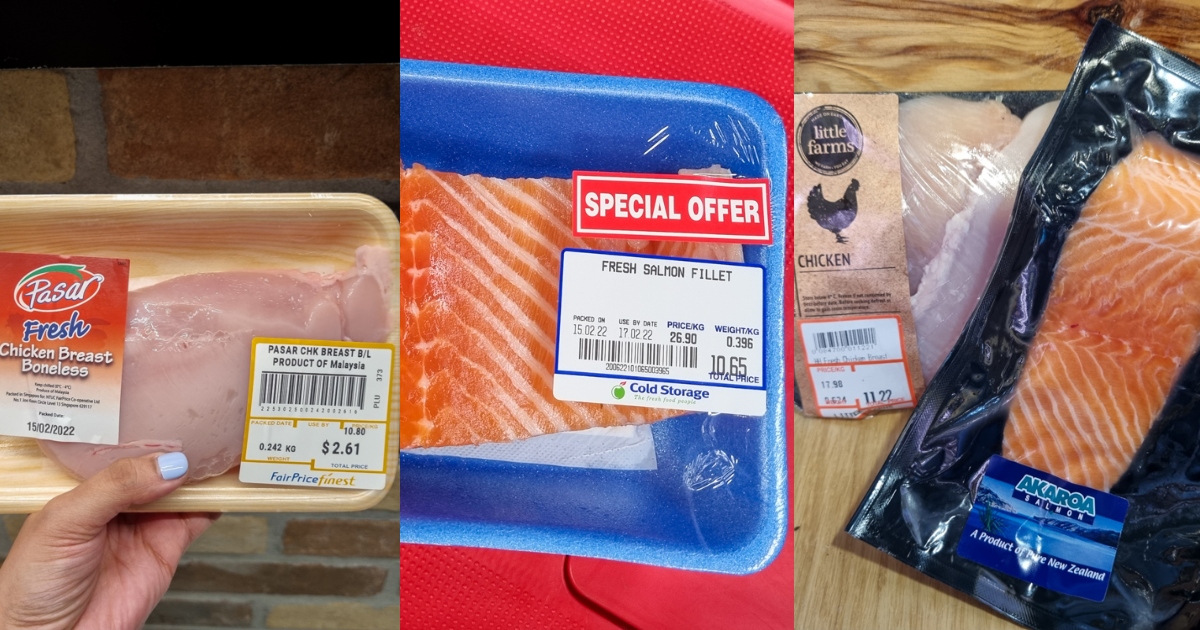 Collage of supermarket items