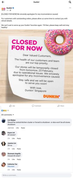 dunkin fb page