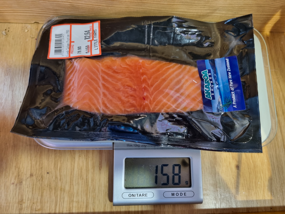 Image of Little Farms' salmon on a scale