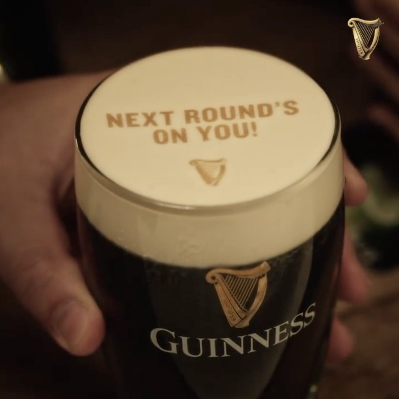 Shot of customised pint of Guinness