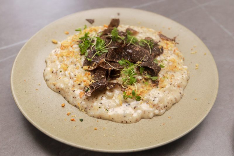 plate of truffle risotto