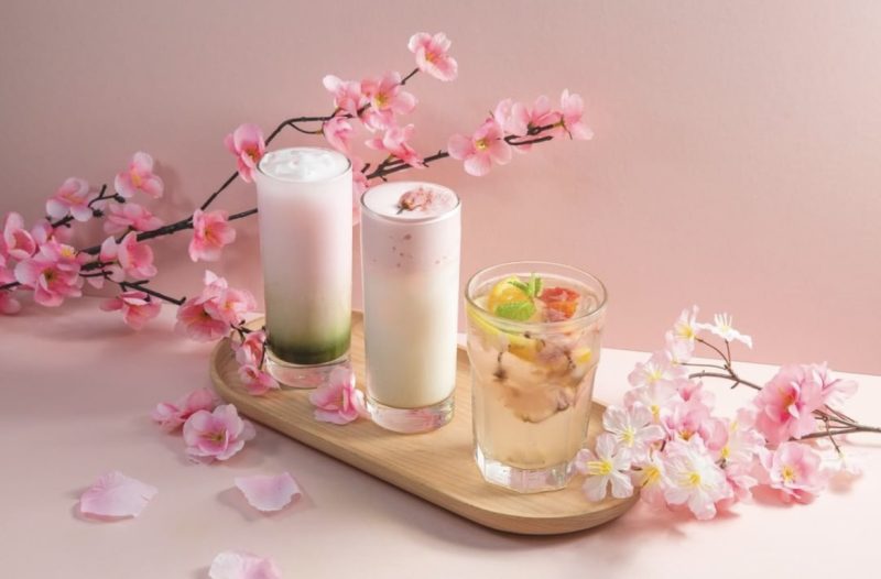 a photo of sakura drinks