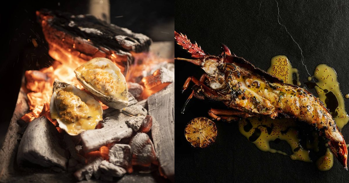 image of food from butcher's block and revolver