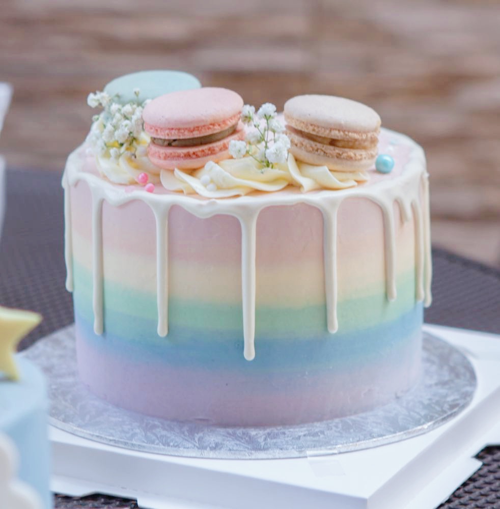Image of rainbow drips cake