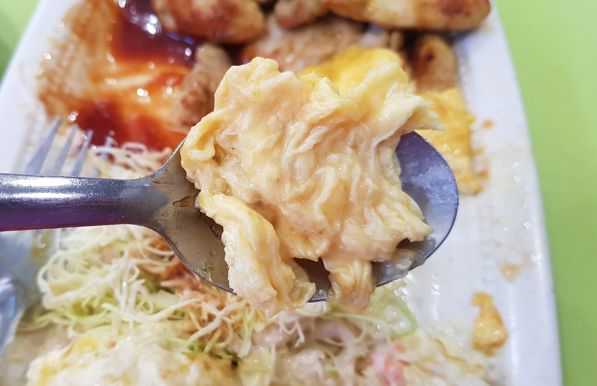 crispy bacon golden egg recipe - peel and cut eggs in half