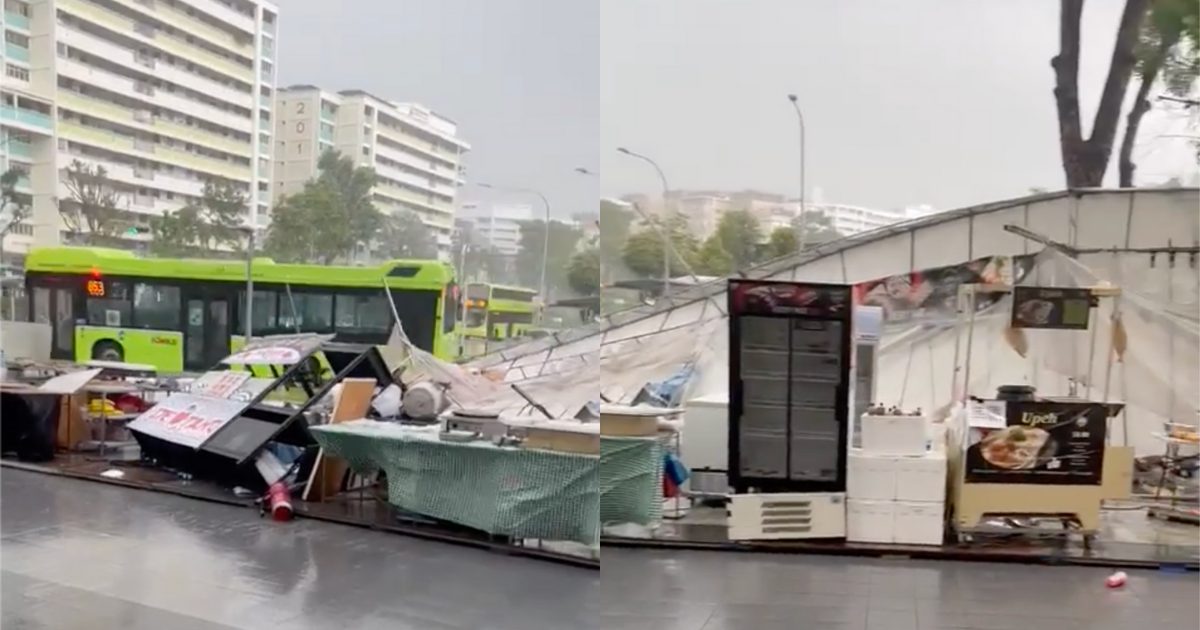 Night Market Bazaar Yishun - a picture of the collapsed structure
