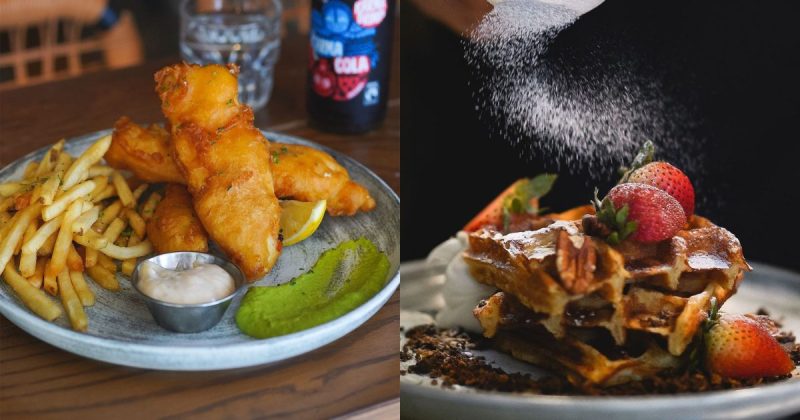 Five Oars Heritage - beer battered fish and chips, and five oars waffles