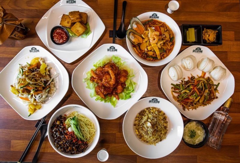go! k-jjajang - dishes on table