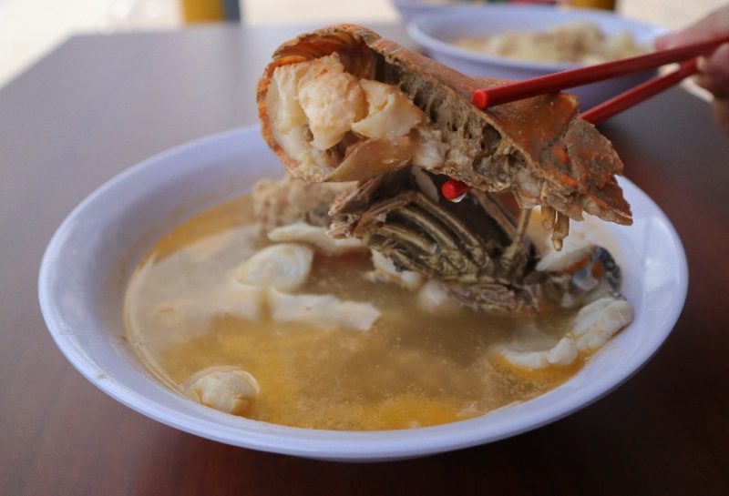 jia li seafood soup - closeup of crayfish