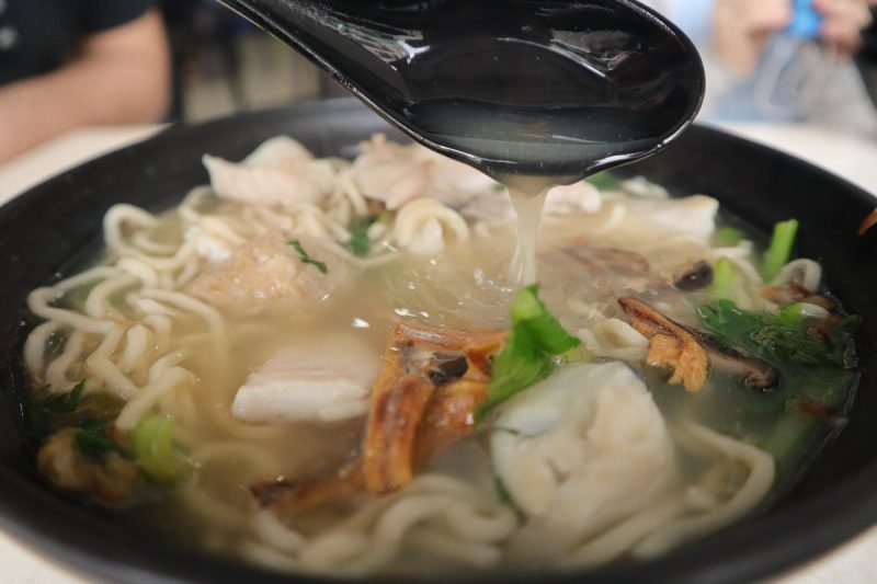 china whampoa home made noodles - closeup of soup