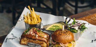 BURGER AND LOBSTER - A picture of their lobster roll and burger