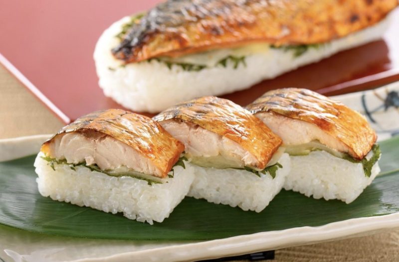 gyosho fukui food fair 2022 - mackerel sushi