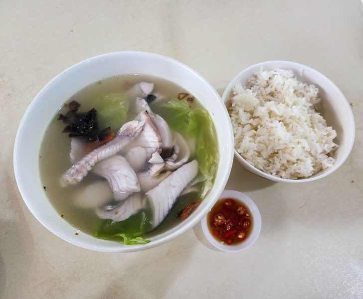 tg - bowl of fish soup and bowl of rice