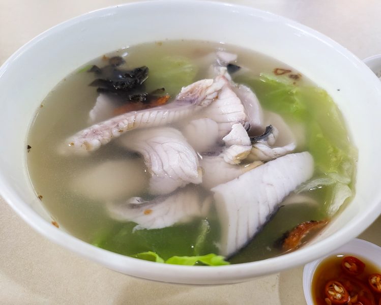 tg - close up of fish soup bowl