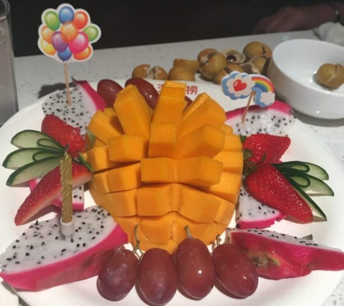foodie places for awesome birthday perks - fruit platter