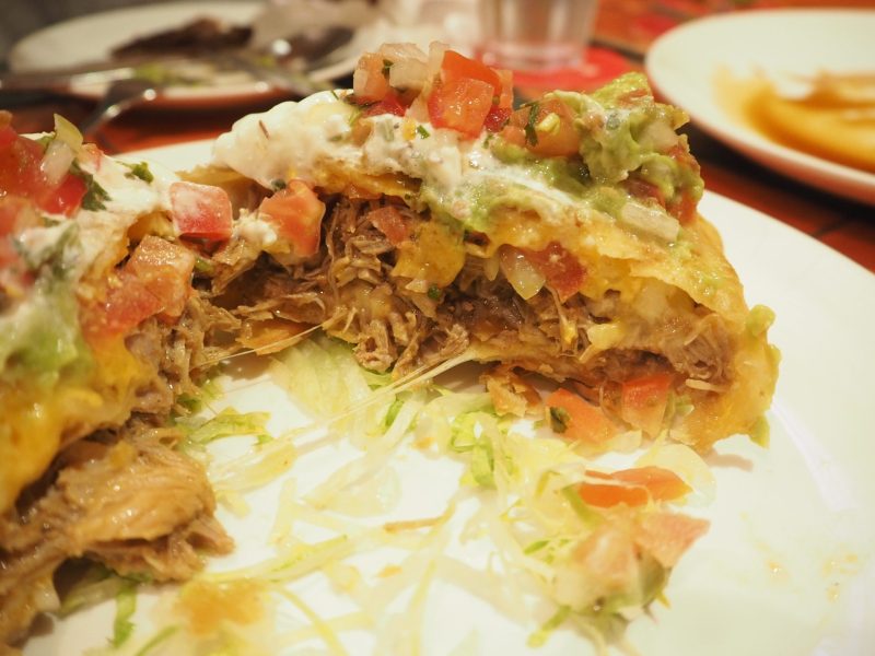 Cha Cha Cha - A picture of the cross section of pulled pork chimi changa