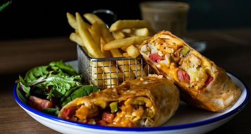 memo cafe - wrap and fries
