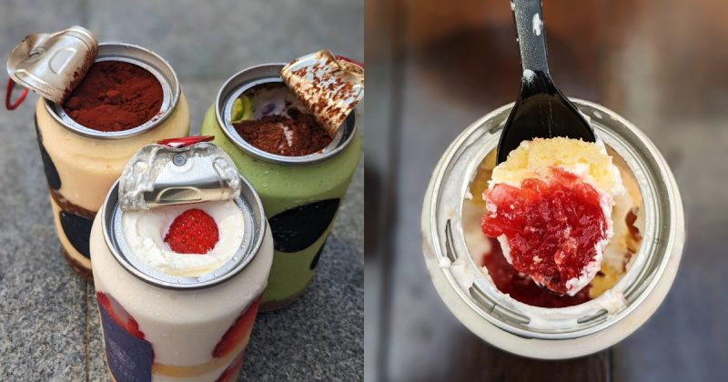 close up of canned cakes