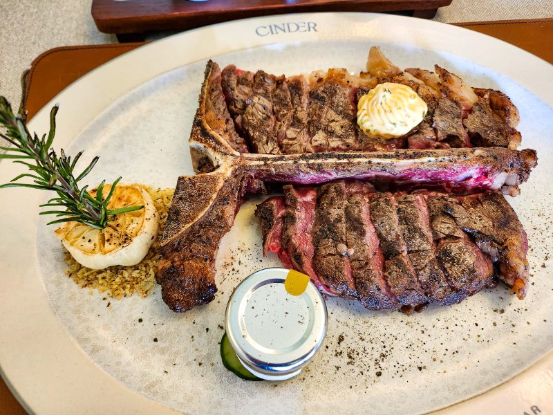 cinder - plate of steak