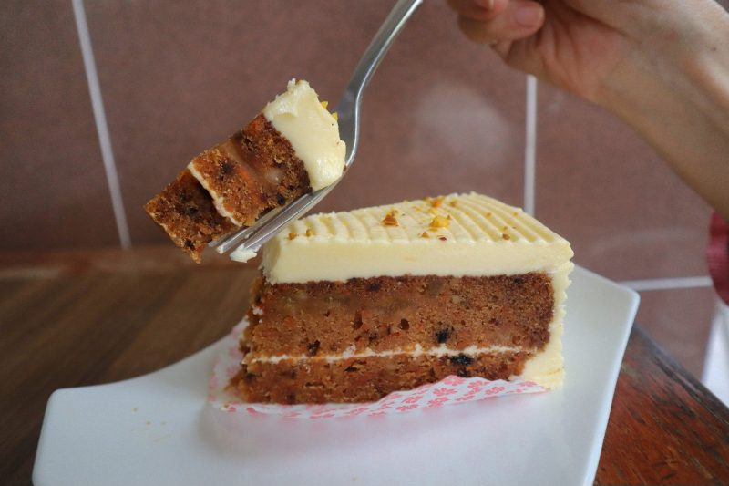 swisslink bakery & cafe - carrot cake closeup