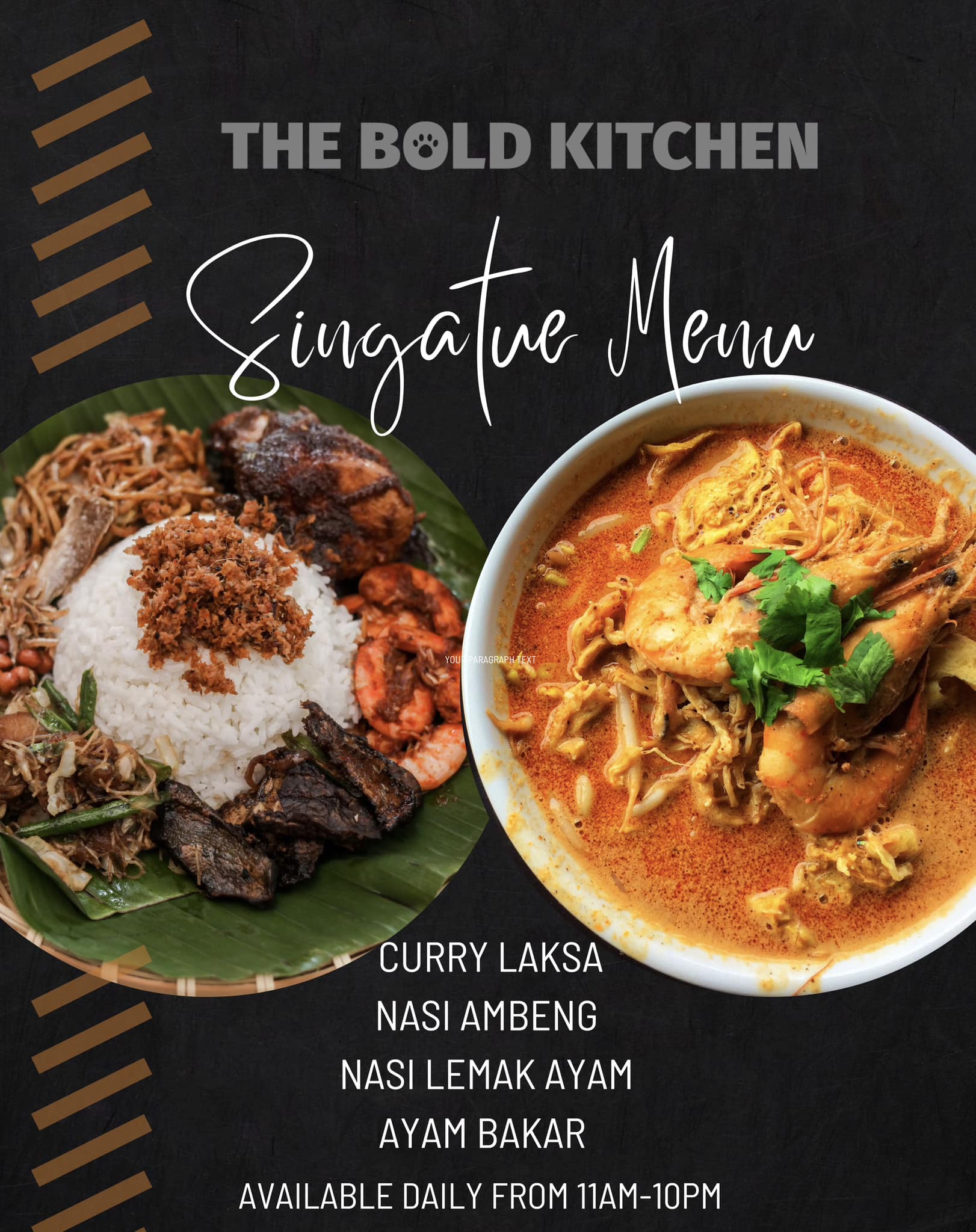 The Bold Kitchen - Signature Menu promotional poster