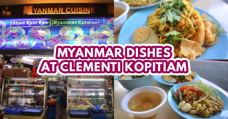 Shwe Kant Kaw Myanmar Cuisine: Kopitiam stall serving mohinga, nangyi thoke & cai fan by native Burmese lady in Clementi