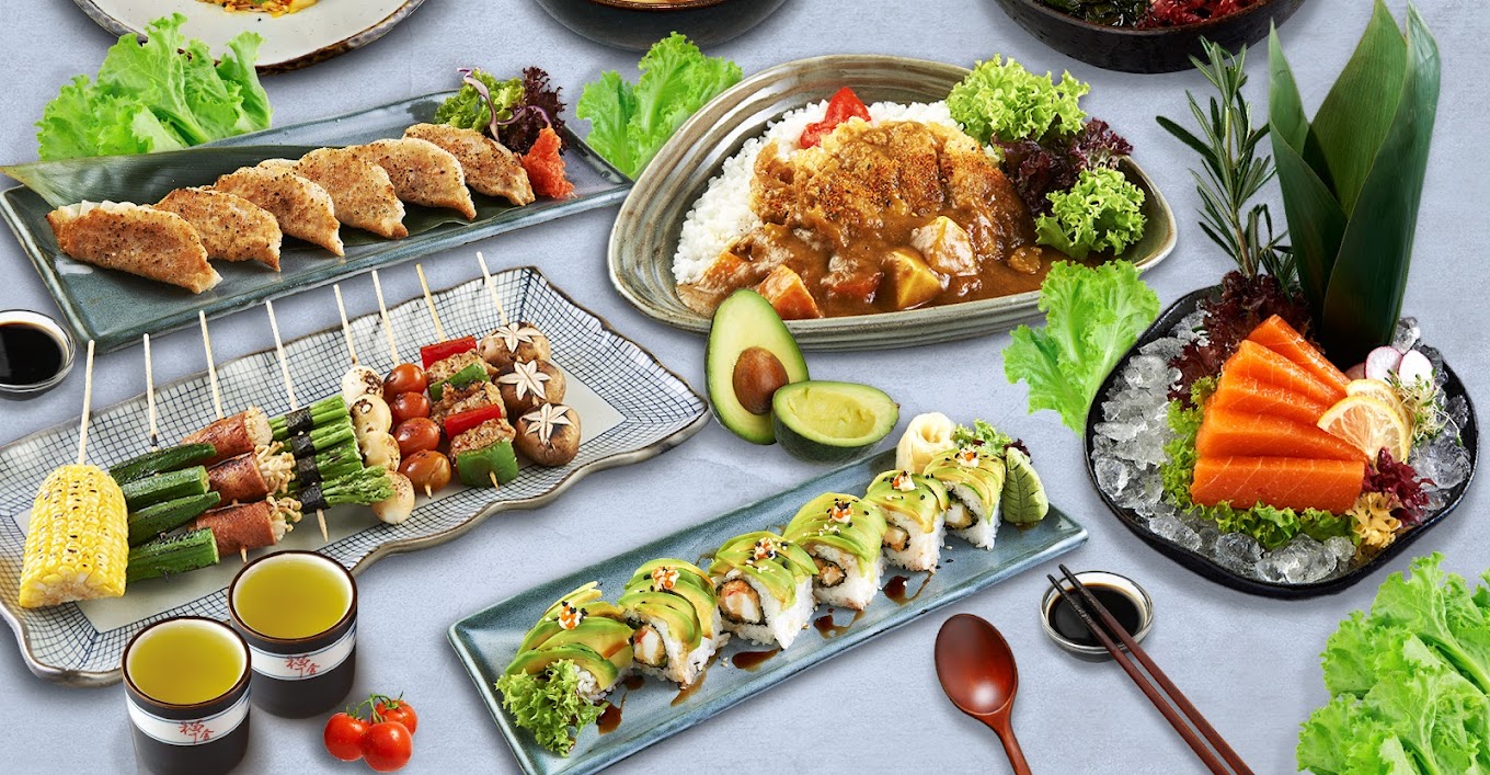 Zen House Japanese Vegetarian Restaurant - Food spread