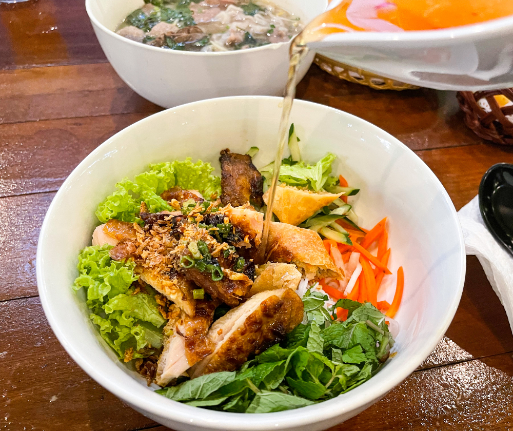 Chicken Vermicelli (Bun Thit Ga Nuong & Cha Gio) at Lucky Saigon