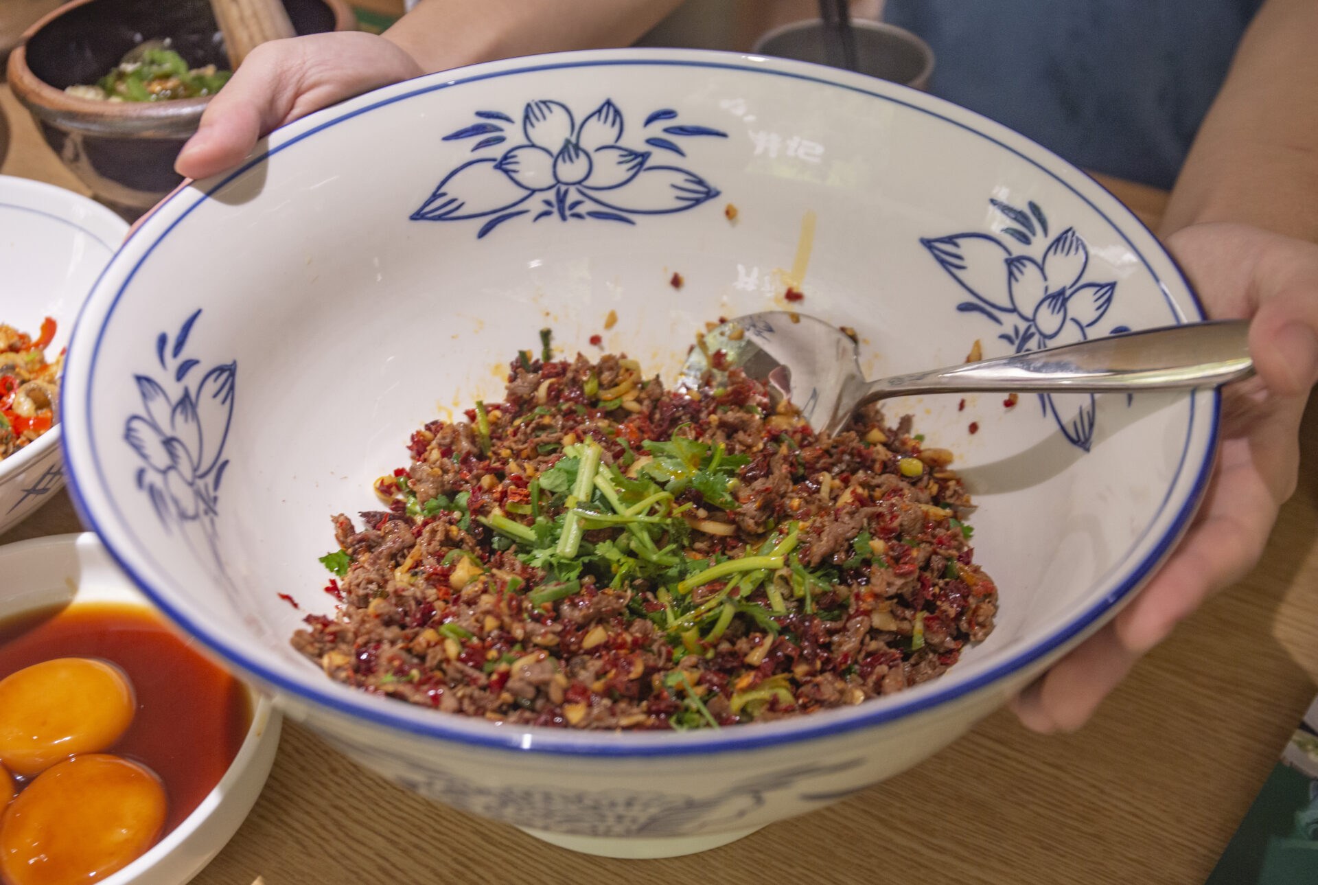 Steamed Fish Head with Chopped Peppers Nong Geng Ji - Stir-fried Beef with Fried Chilli