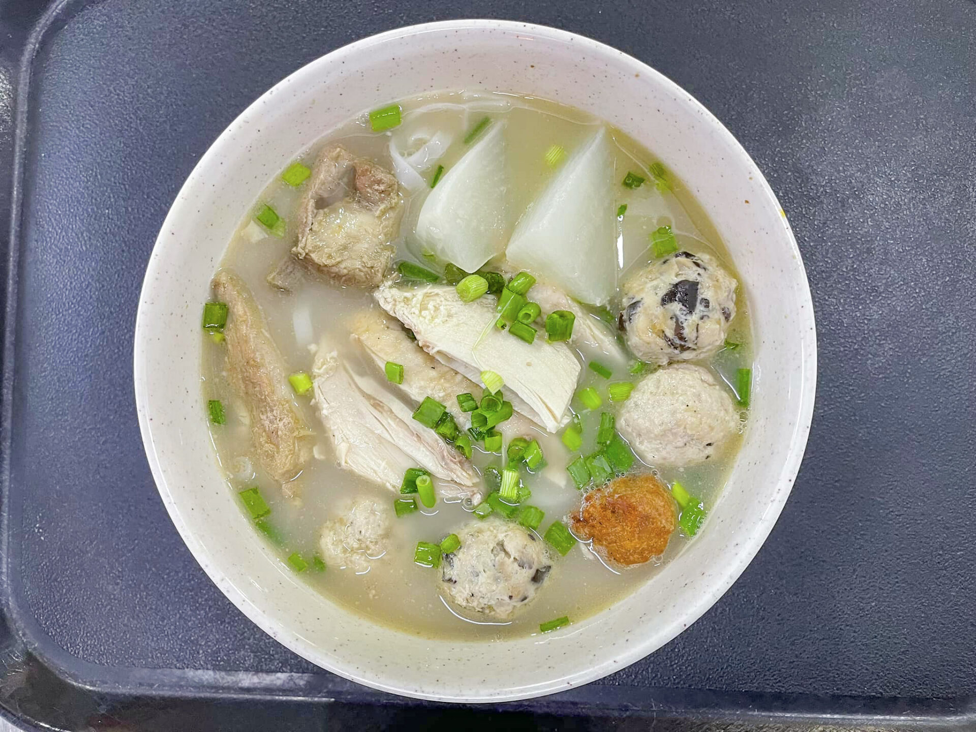 Handmade Meatball Thick Bee Hoon soup Vietnamese Noodles and Indian Fusion Food - Handmade Meatball Thick Bee Hoon soup
