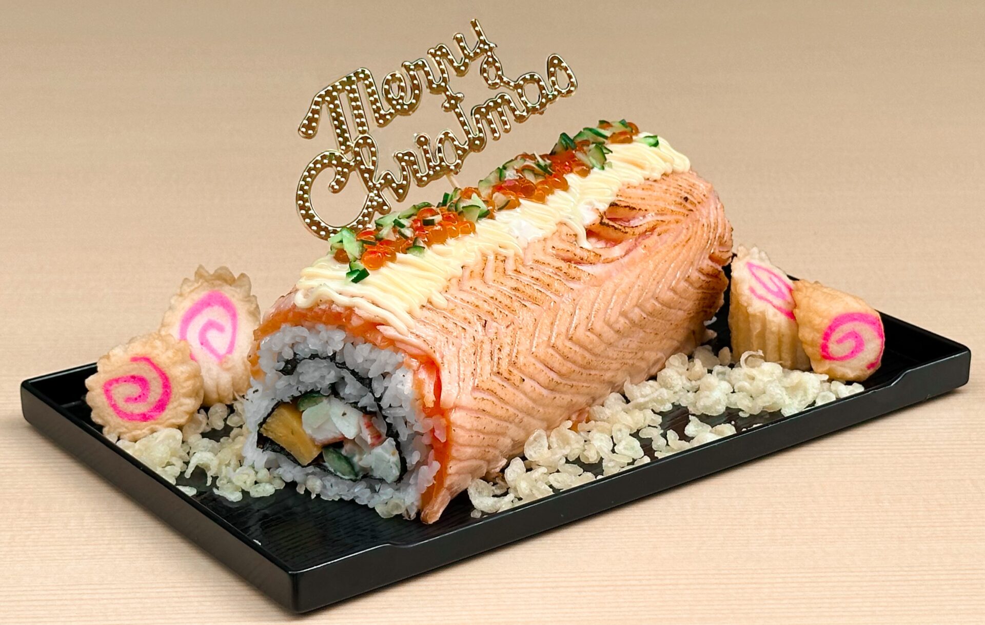 christmas 2023 deliveries - sushi log cake