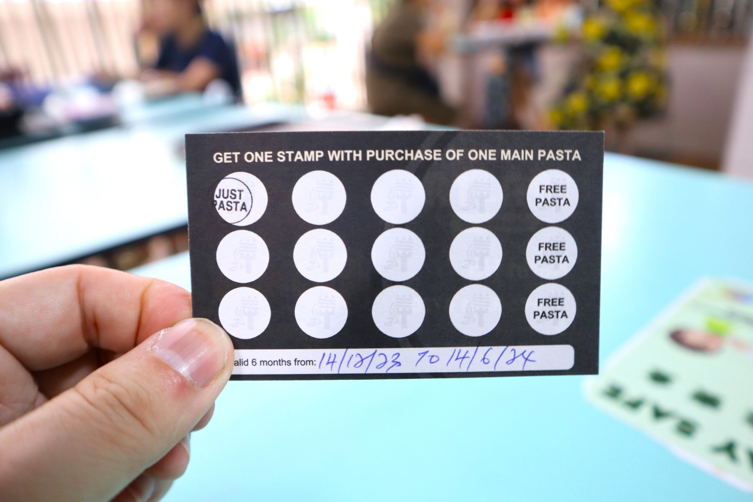 just pasta - stamp card