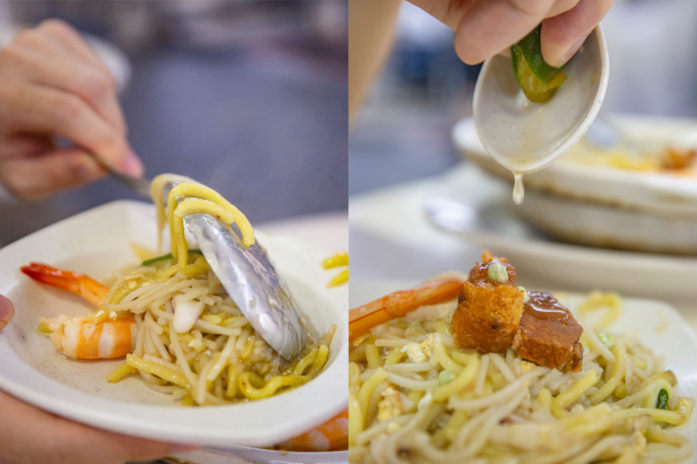 Hokkien Mee lime collage Kim Keat Hokkien Mee - Lime drip and Hokkien mee scoop