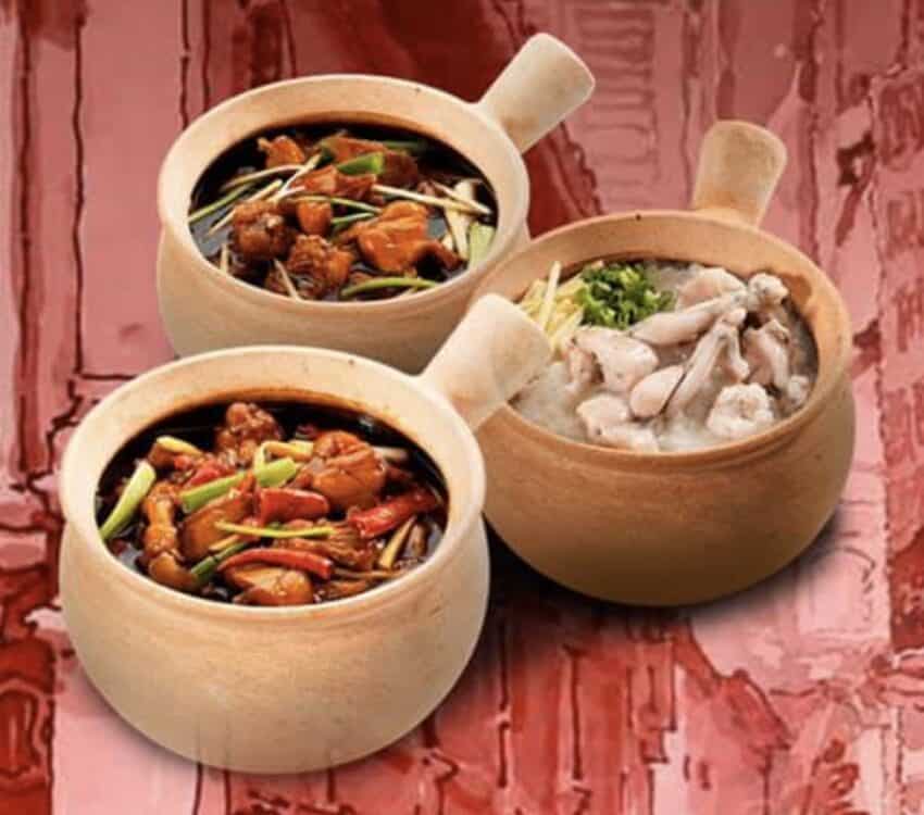 geylang lor 9 frog porridge - dishes