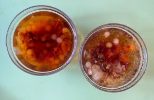Ye Lai Xiang Cheng Tng — Flatlay of Cold and Warm Cheng Tng
