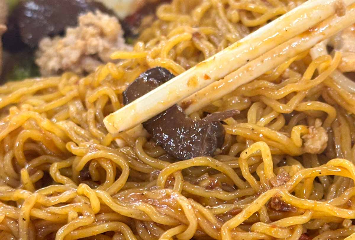 seng kee mushroom minced pork noodles - mushrooms