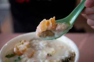 Chai Chee Pork Porridge - Century Egg closeup