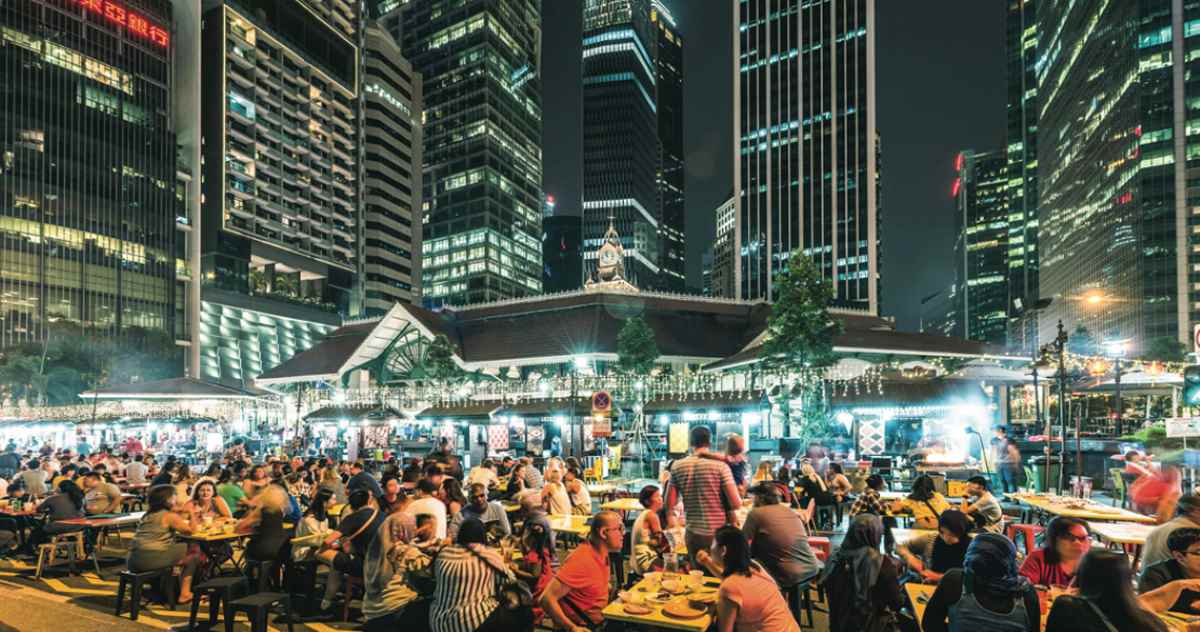 banner satay street - lau pa sat