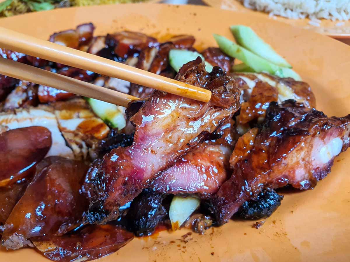 incredible roasted meat - pork ribs closeup