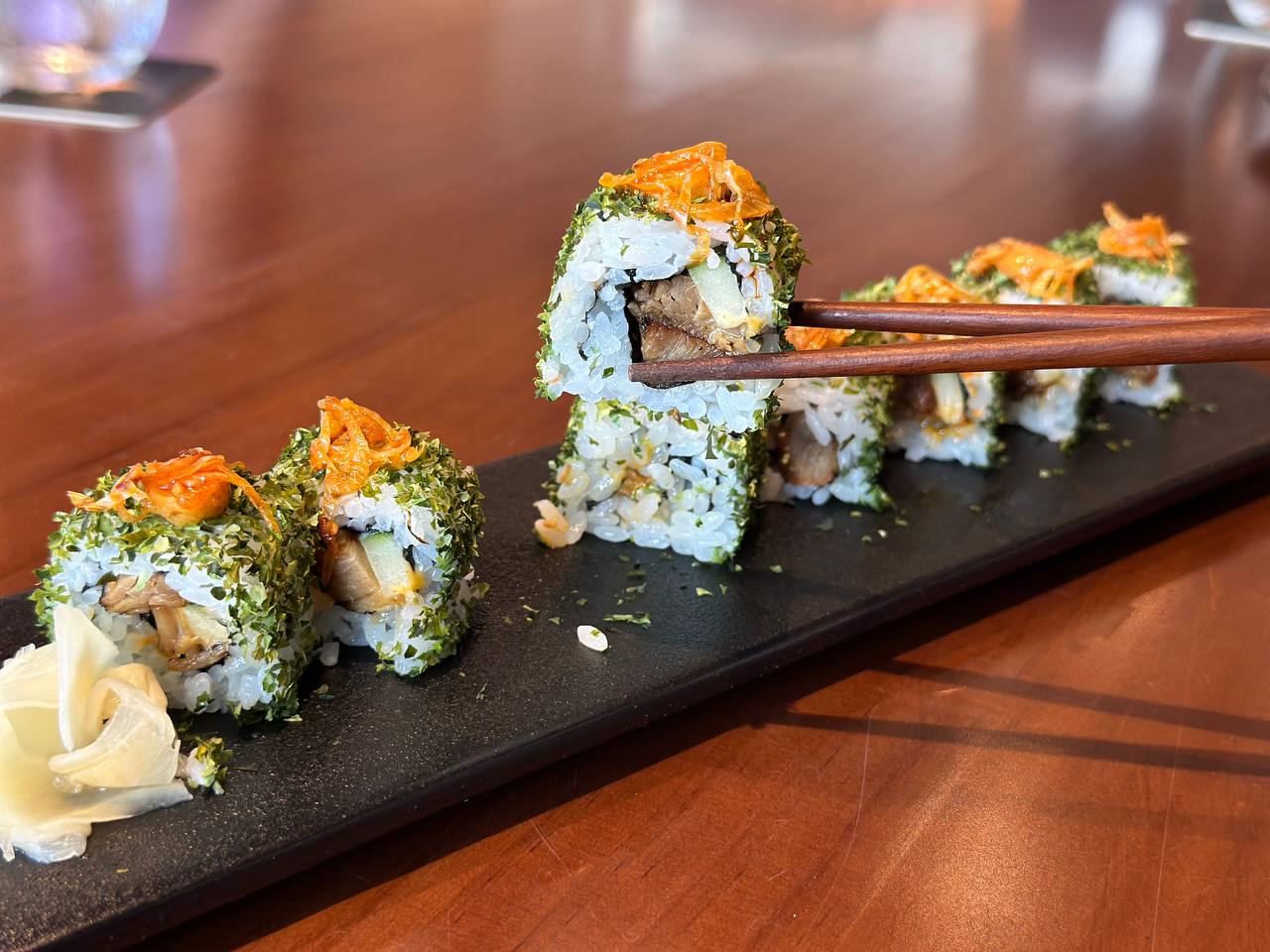 Jiro - chazshu roll on chopstick