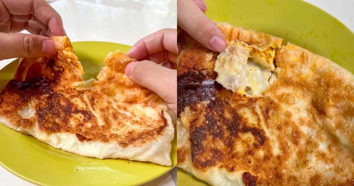 crispy roti prata - egg cheese