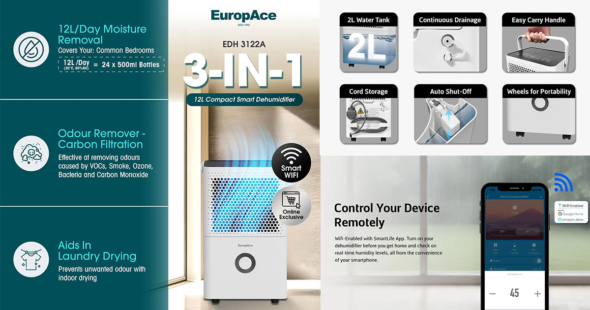 Dehumidifier - EuropAce EDH 3122A Dehumidifier - EuropAce EDH 3122A