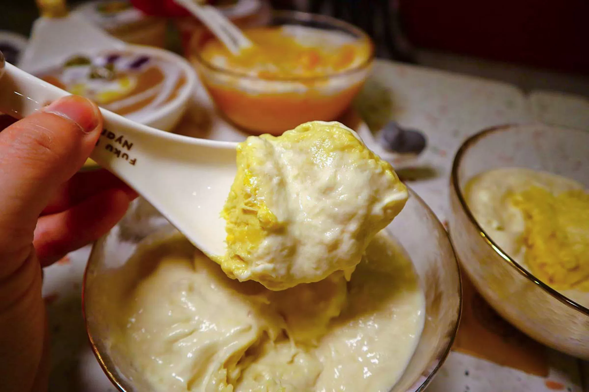meow dessert - msw durian mousse closeup