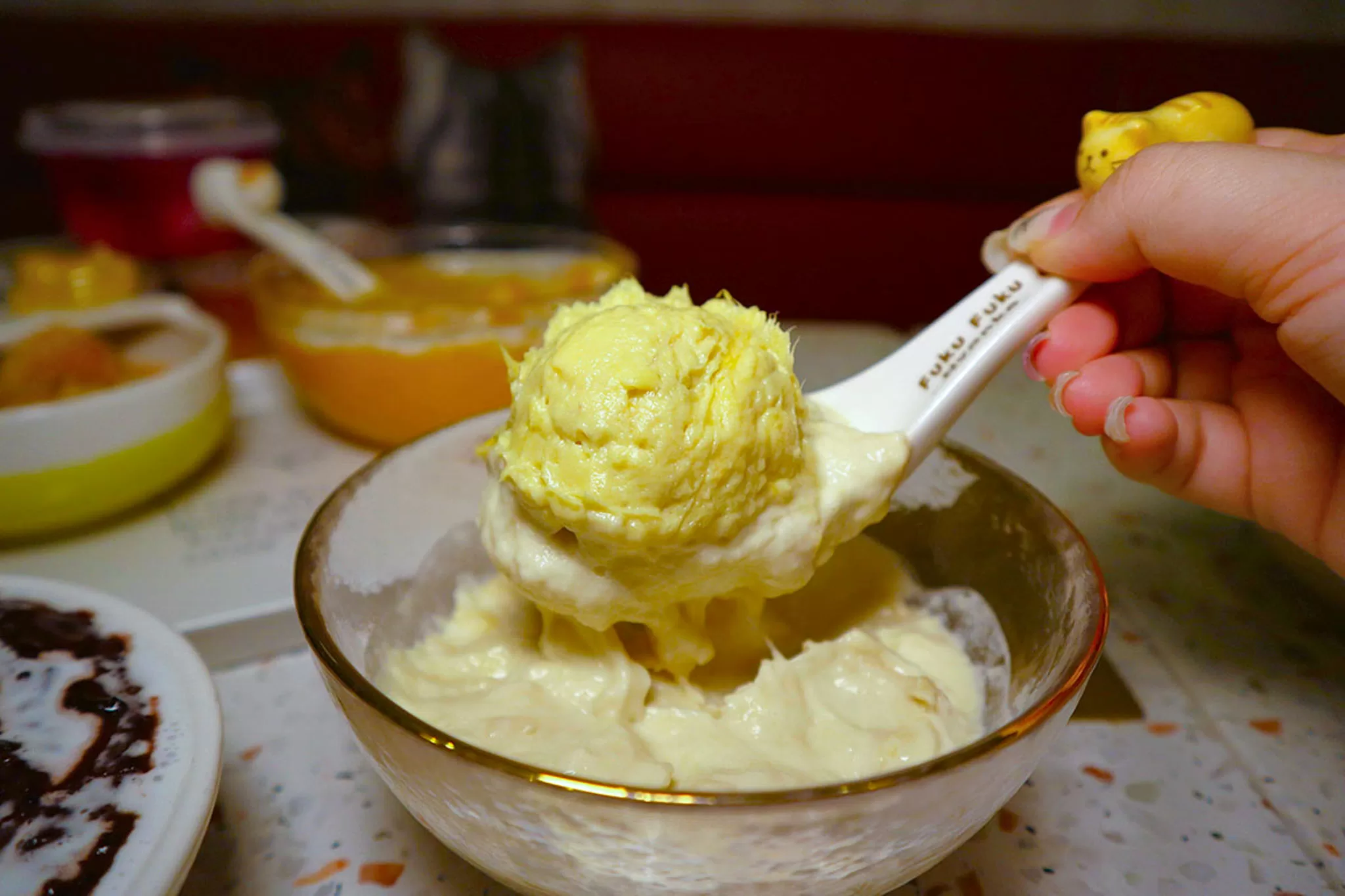 meow dessert - msw durian mousse lump