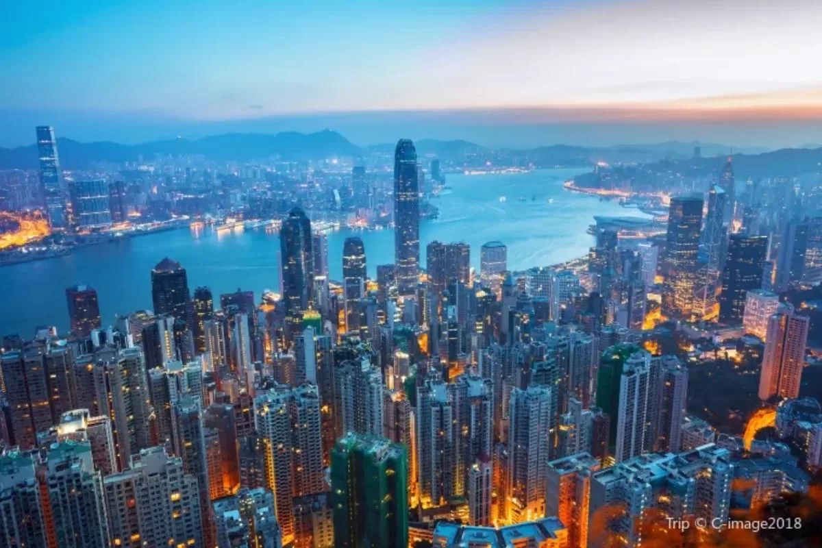 Trip.com hotel deals - bird's eye view of Hong Kong