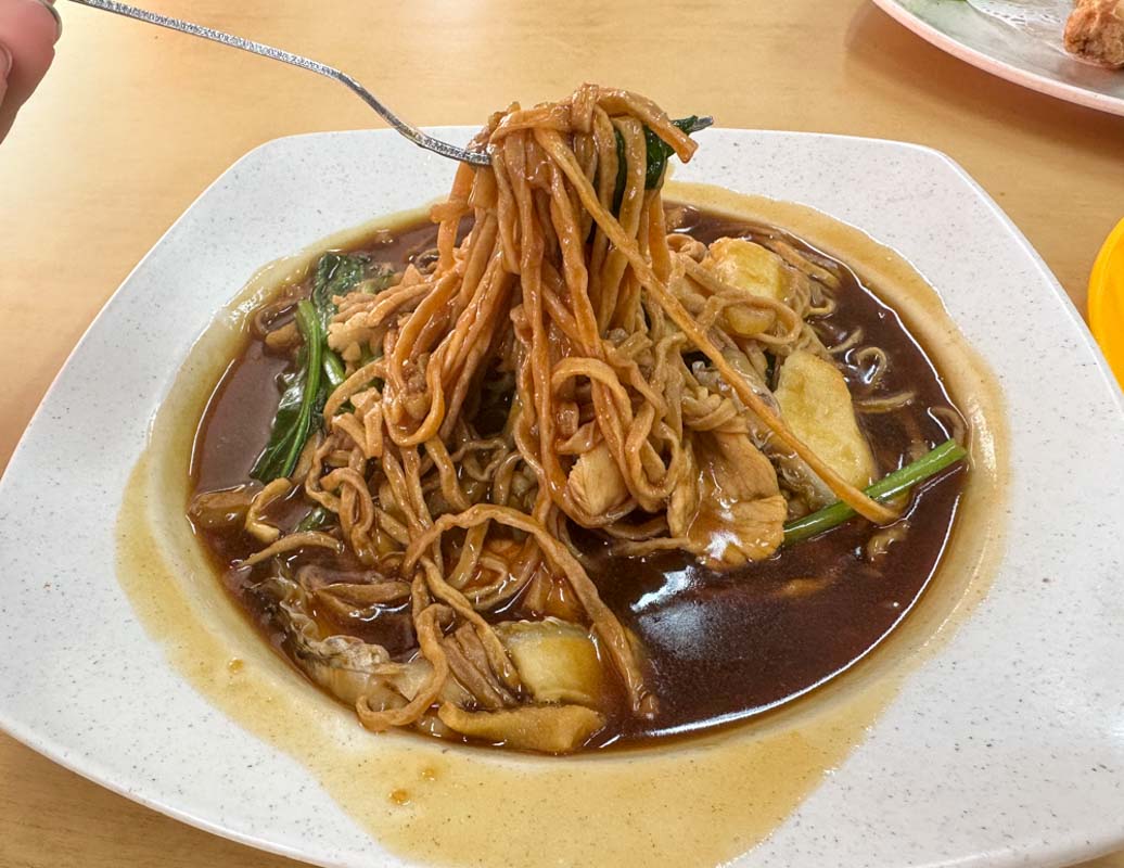 wee family coffee shop - ee fu mee closeup