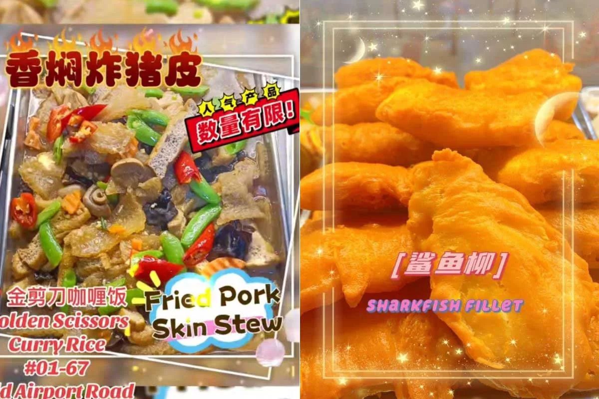 Golden Scissors - fried pork skin stew, sharkfish fillet 